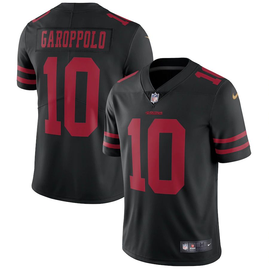 Men San Francisco 49ers #10 Jimmy Garoppolo Nike Black Vapor Untouchable Limited NFL Jersey